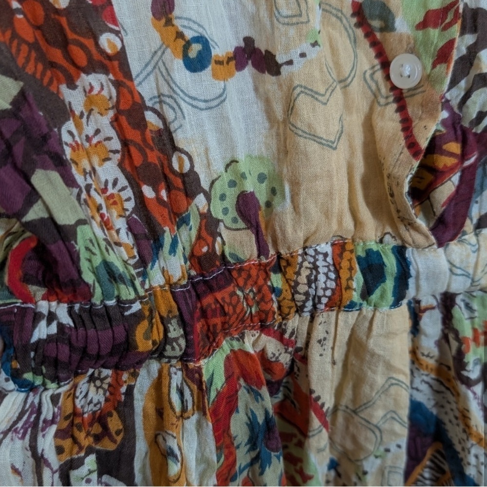 Roberta Freymann Boho Patchwork Dress Small Cottagecore Artsy - Picture 7 of 8